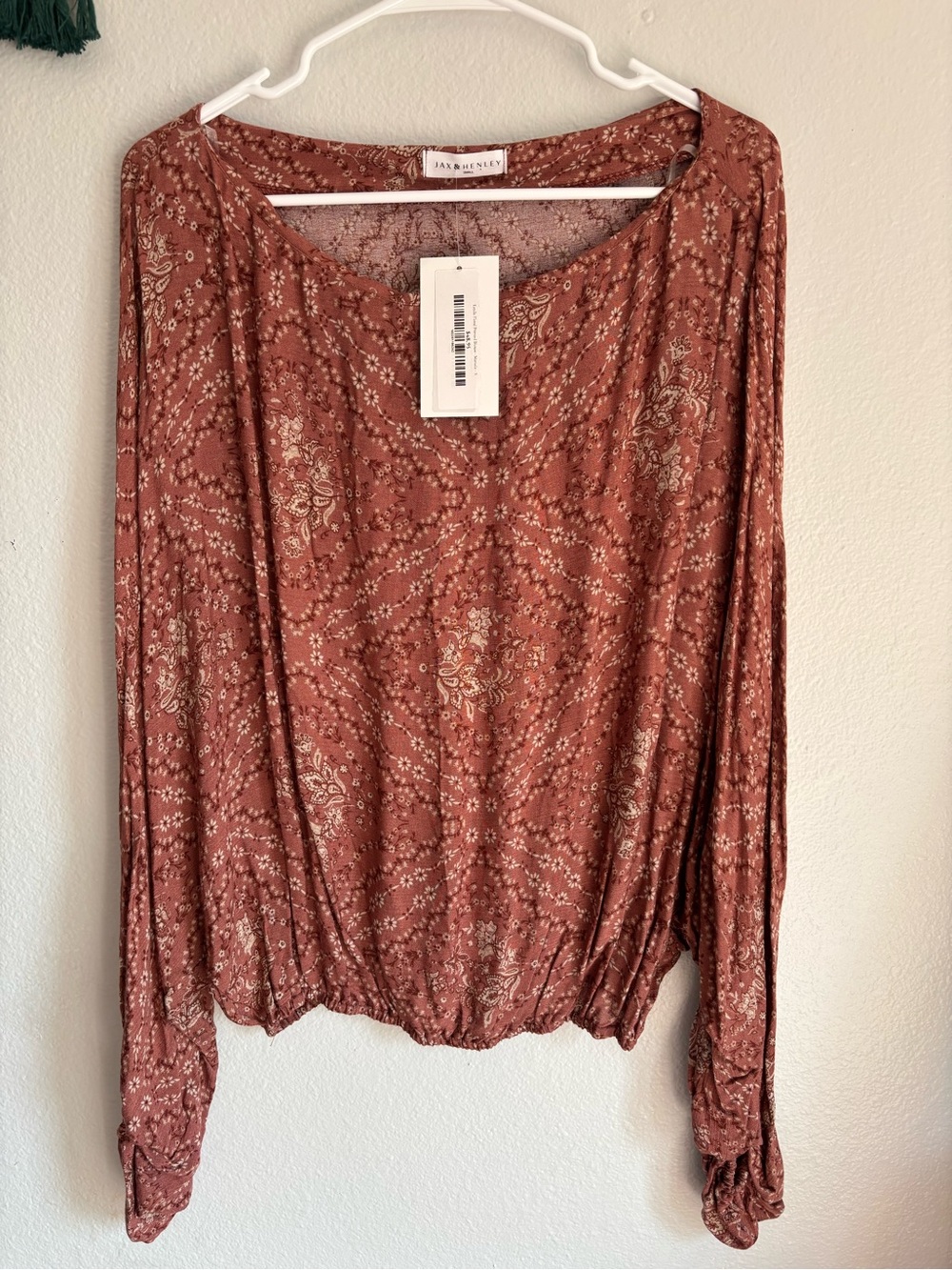 Jax & Henley women’s sz small shirt Floral paisley Long Sleeve Blouse NWT top